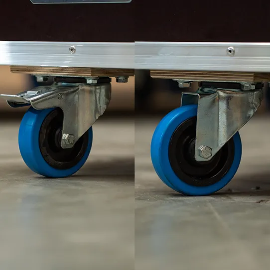 Planches à roulettes Légère, Ep. 15mm Roul. Ø100mm 500kg max.