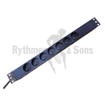 Multiprise 19" 1U 7 Prises+Terre 16A/250V