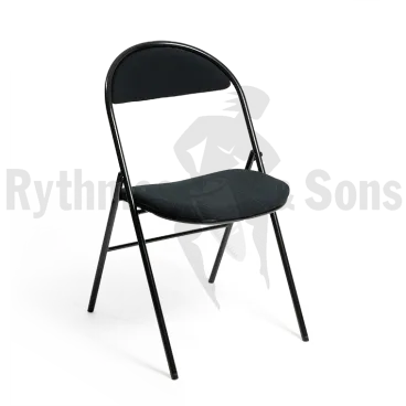 RYTHMES & SONS Lot de 12 chaises LILA® I tissu noir + bac de transport
