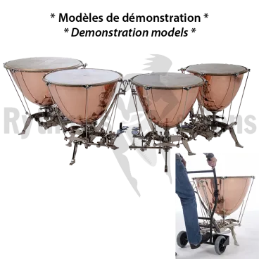 Set of 4 ADAMS 23"+26"+29"+32" Schnellar Berlin Ratchet Philharmonic Timpani + Trolley