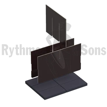 2x3 compartiments bois + mousse dans le fond pour malle 800x600xH600