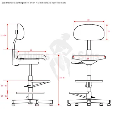 RYTHMES & SONS LUCIA® Chaise haute réglable avec 2 reposes-pieds