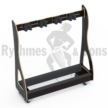 RYTHMES & SONS Chariot ratelier noir pour 3 contrebasses ou 4 violoncelles