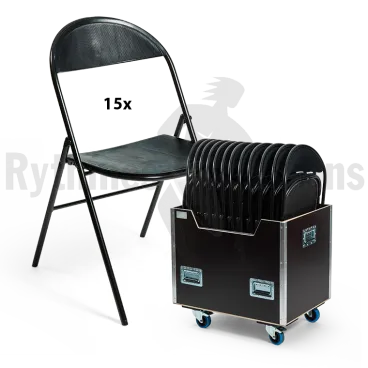 Produit RYTHMES & SONS Lot de 15 chaises LILA® II polypropylène noir + bac de transport Image