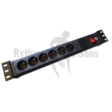 19" power strip 1.5U 6 french sockets 16A/250V with front switch