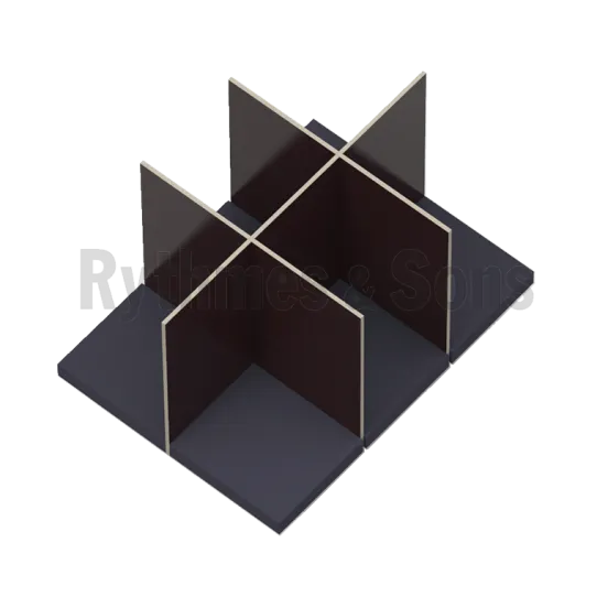 Wood compartments with foam in the bottom