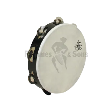 Tambourin Ø8"/20cm 1 rangée cymbalettes peau synthétique