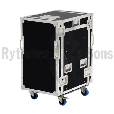 12U 19" Mobile production rack + sliding shelf + 24" monitor