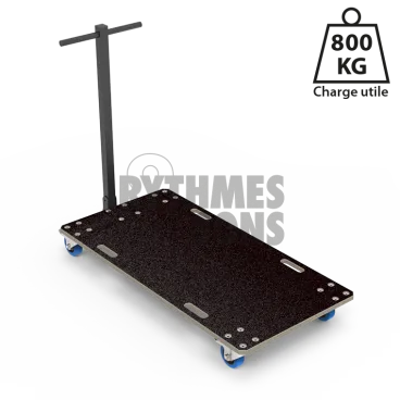 Chariot manutention pliable Polyvalente 1200x600xE21mm Roul. Ø100