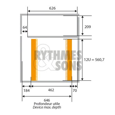 Rack OPENROAD® 2x12U + tablette coulissante L142cm