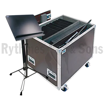 Produit 20x pupitres pliants MANHASSET® Voyager #52 + Pupitre de chef VICENZO®+ flight-⁠case Image
