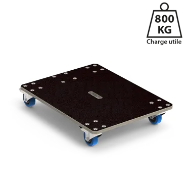 Plateau roulant Polyvalente 800x600xE21mm Roul. Ø100