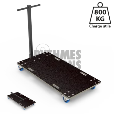 Produit Chariot manutention pliable Polyvalente 1200x600xE21mm Roul. Ø100 Image