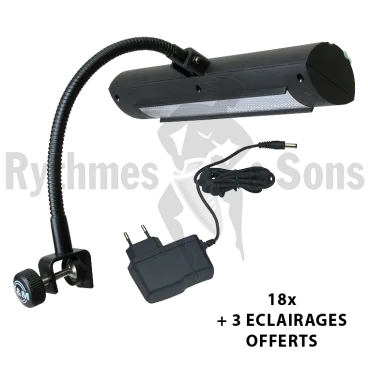 Lot 18x éclairages de pupitre fluorescent KONIG & MEYER (K&M) + transformateurs