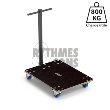 Chariot manutention pliable Polyvalente 800x600xE21mm Roul. Ø100