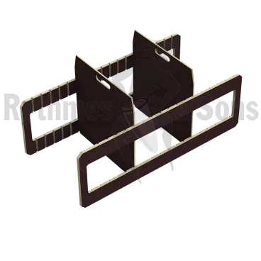 Kit rainuré bois+2 cloisons pour malle 1200x600xh500