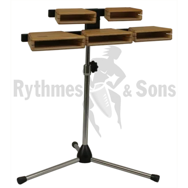 Jeu de 5 temple blocks Schlagwerk+ stand