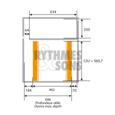 Rack OPENROAD® 2x12U + tablette coulissante L91cm