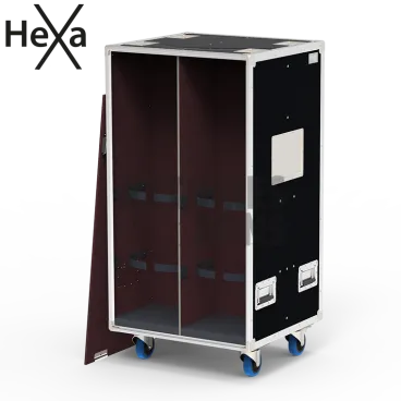 Flight-⁠case OPENROAD® pour 4 projecteurs de découpes Source Four LED 3 ZOOM 15/30 ETC