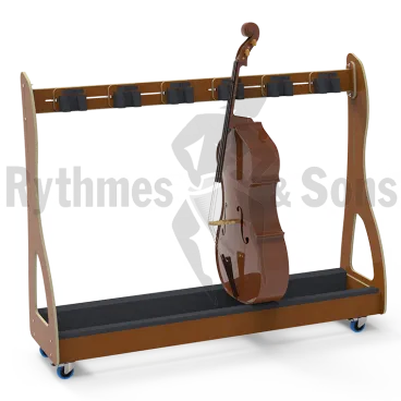 Produit RYTHMES & SONS Chariot ratelier caramel pour 4 contrebasses ou 6 violoncelles Image