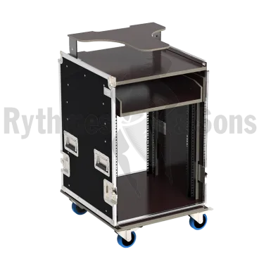 12U 19" Mobile production rack + sliding shelf + 24" monitor