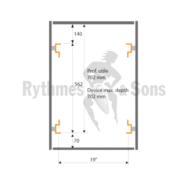 Rack 19" Opentop® suspendu 10U prof. 700 mm