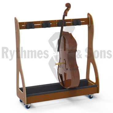 Produit RYTHMES & SONS Chariot ratelier caramel pour 3 contrebasses ou 4 violoncelles Image