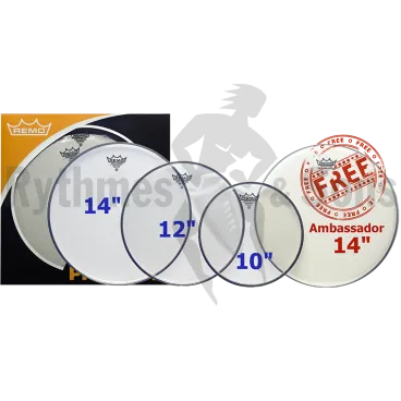 Produit Pack peaux REMO Emperor transparente pour caisse claire / tom Ø10"+12"+14" Image