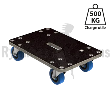 Lot de 4 plateaux roulants ECO 515x335xE21mm Roul. Ø100