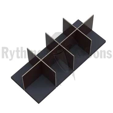 4x2 compartiments bois + mousse dans le fond pour malle 1200x500xH500