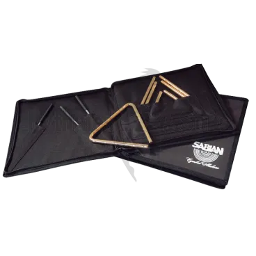 SABIAN 4 triangles + 3 beaters golden in case