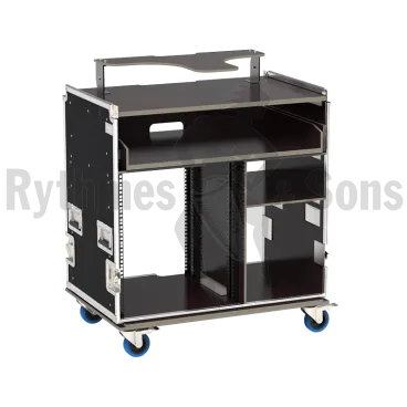 Rack vidéo 19" 12U + tablette coulissante + support écran 27"