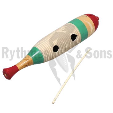 Product Varnished wood guiro + stick 40 cm Image