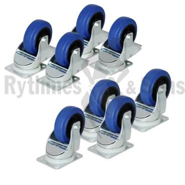 Lot de 8 roulettes pivotantes automatique Ø100 200kg PENN ELCOM