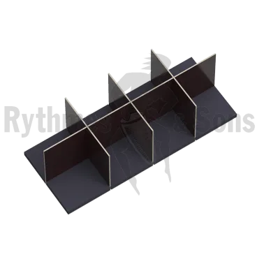 4x2 compartiments bois + mousse dans le fond pour malle 1450x600xH600