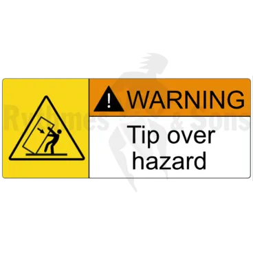 Etiquette adhésive "Tip over hazard" 200xH80 mm