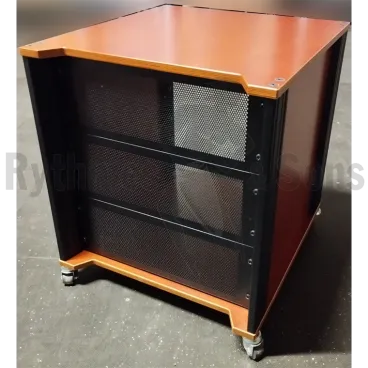 Baie 19" Caramel 12U + plaques ventilées + roulettes