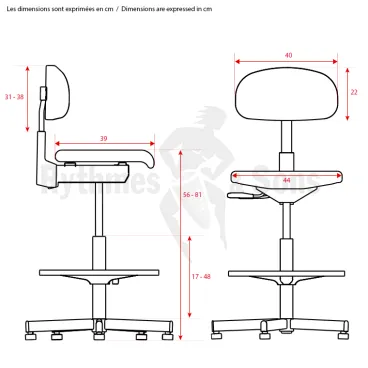 RYTHMES & SONS AMY® Adjustable chair for conductor