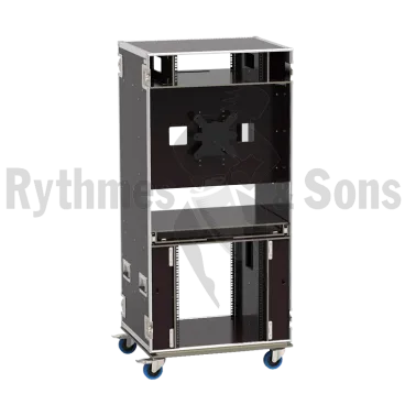 Rack vidéo 19" 15U + tablette coulissante + support écran 32" + 2 tables