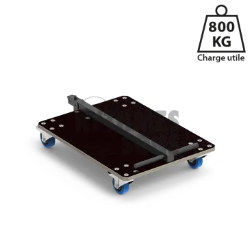 Chariot manutention pliable Polyvalente 800x600xE21mm Roul. Ø100