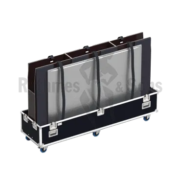 Flight-⁠case Classique double pour 1 à 2 écrans de 70" à 85"
