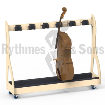 Produit RYTHMES & SONS Chariot ratelier OpalWhite pour 4 contrebasses ou 6 violoncelles Image