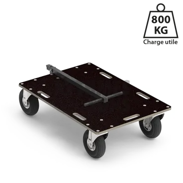 Chariot manutention pliable Tout-terrain 1200x800xE21mm Roul. Ø260