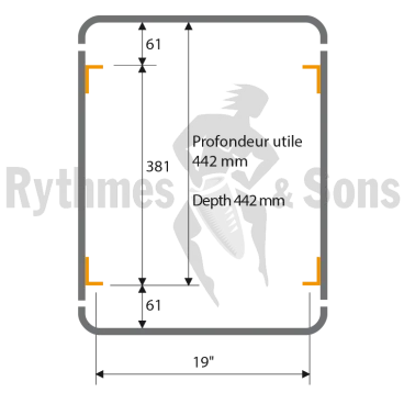 HEXA ClicTop® 19" Rack 3U depth 440 mm