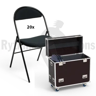Produit RYTHMES & SONS Lot de 20 chaises LILA® I tissu noir + flight-case Image