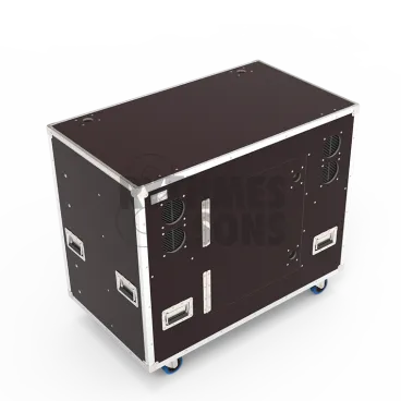 Flight-case OPENROAD® avec élévateur électrique pour écran 40" à 50" + enceintes