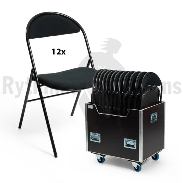 Produit RYTHMES & SONS Lot de 12 chaises LILA® I tissu noir + bac de transport Image
