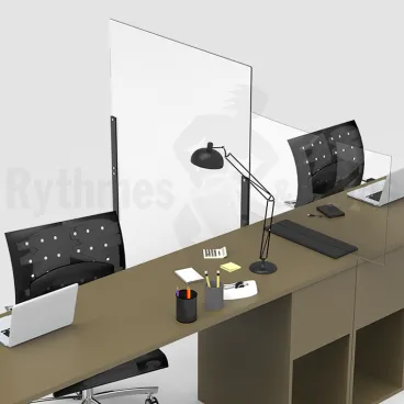 1 x H1,87m Cloison de séparation mobile 100% transparente