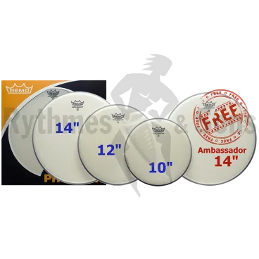REMO Ø10"+12"+14" Ambassador Coated skins pack for snare drum or tom