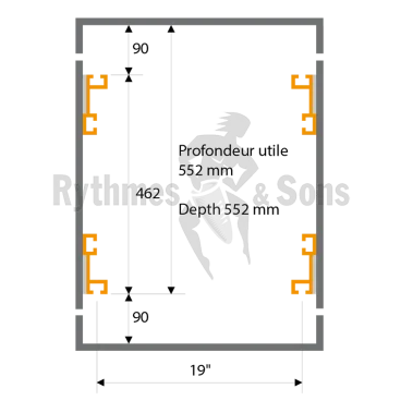 Heavy rack 19" 12U, depth 550mm